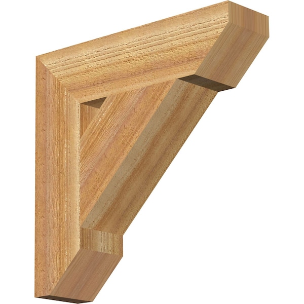Ekena Millwork Traditional Slat Rough Sawn Bracket, Western Red Cedar, 4"W x 16"D x 16"H BKT04X16X16TRA06RWR - main